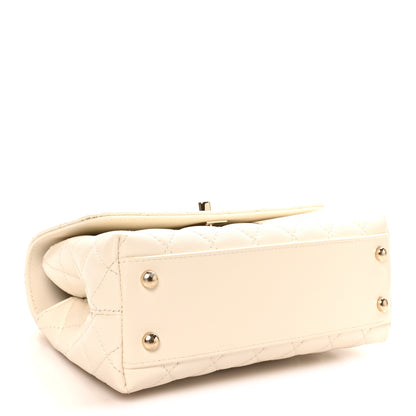 Chanel Caviar Quilted Mini Coco Handle Flap White 4 of 10