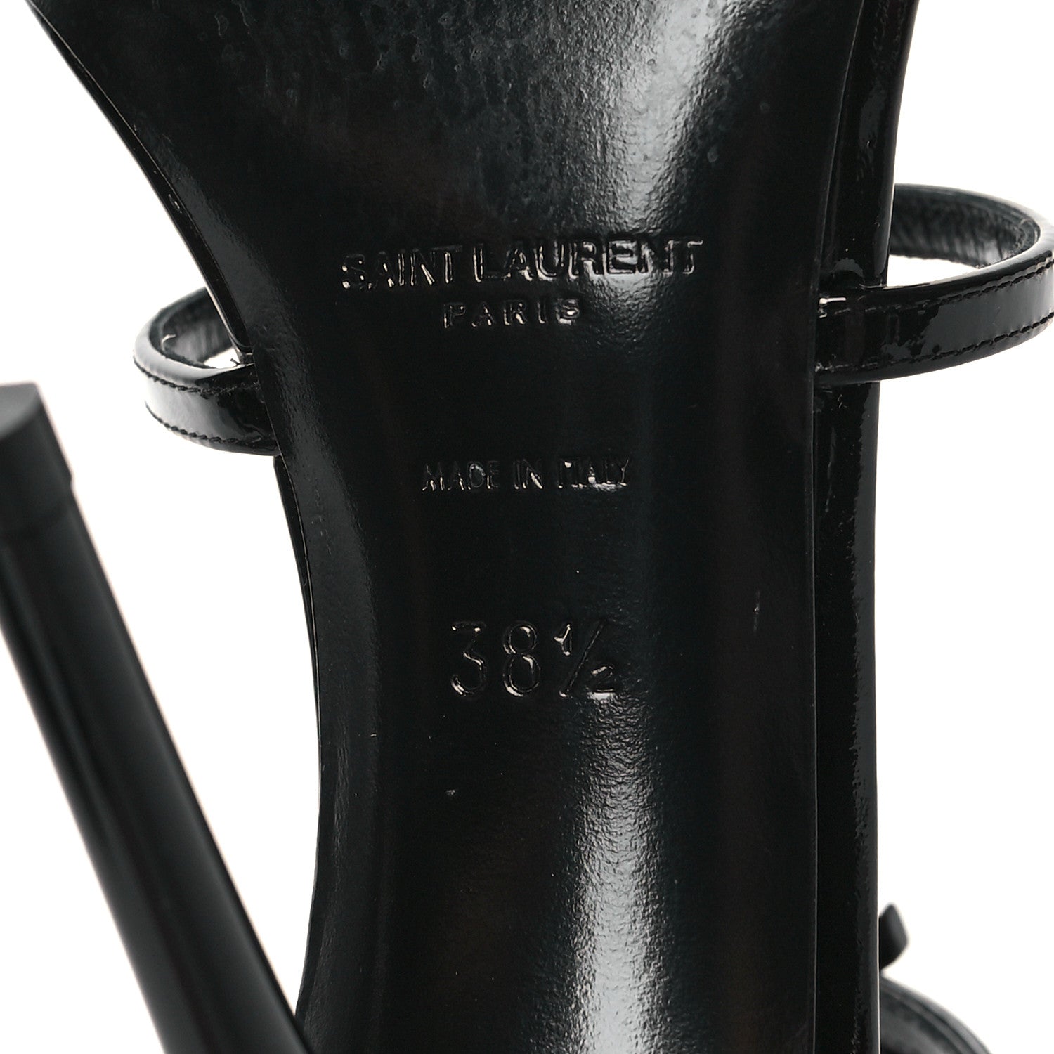 Saint Laurent Patent Cassandra 100 Sandals 38.5 Black 7 of 9