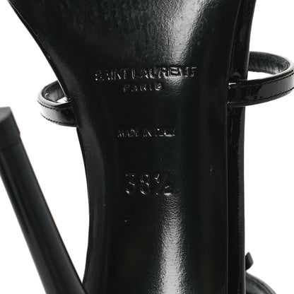 Saint Laurent Patent Cassandra 100 Sandals 38.5 Black 7 of 9