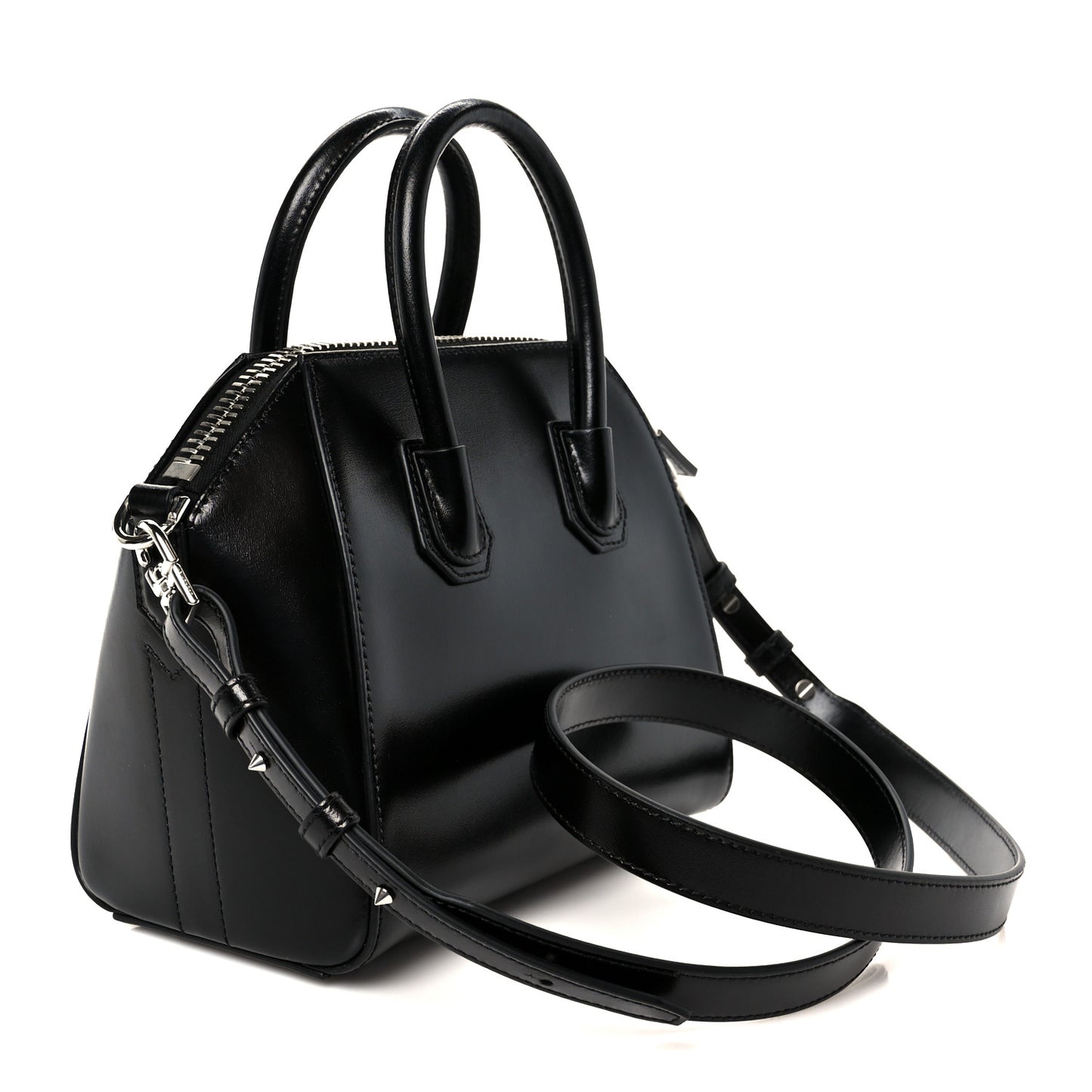 Shiny Lord Calfskin Mini Antigona Black