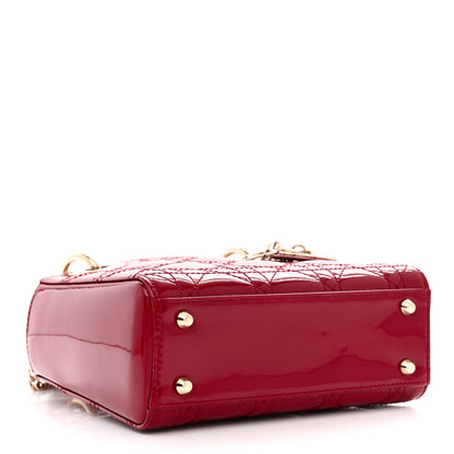 Christian Dior Patent Cannage Mini Lady Dior Red 4 of 12