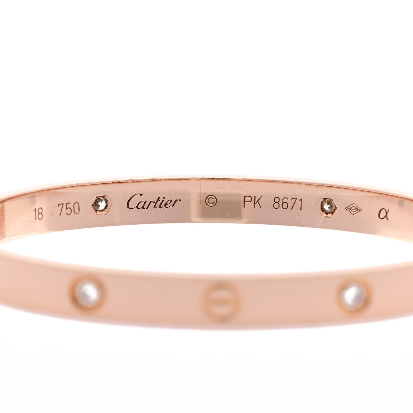 18K Pink Gold 4 Diamond LOVE Bracelet 18