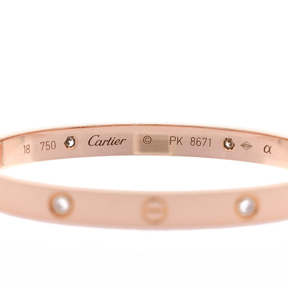 Cartier 18K Pink Gold 4 Diamond LOVE Bracelet 18 3 of 8