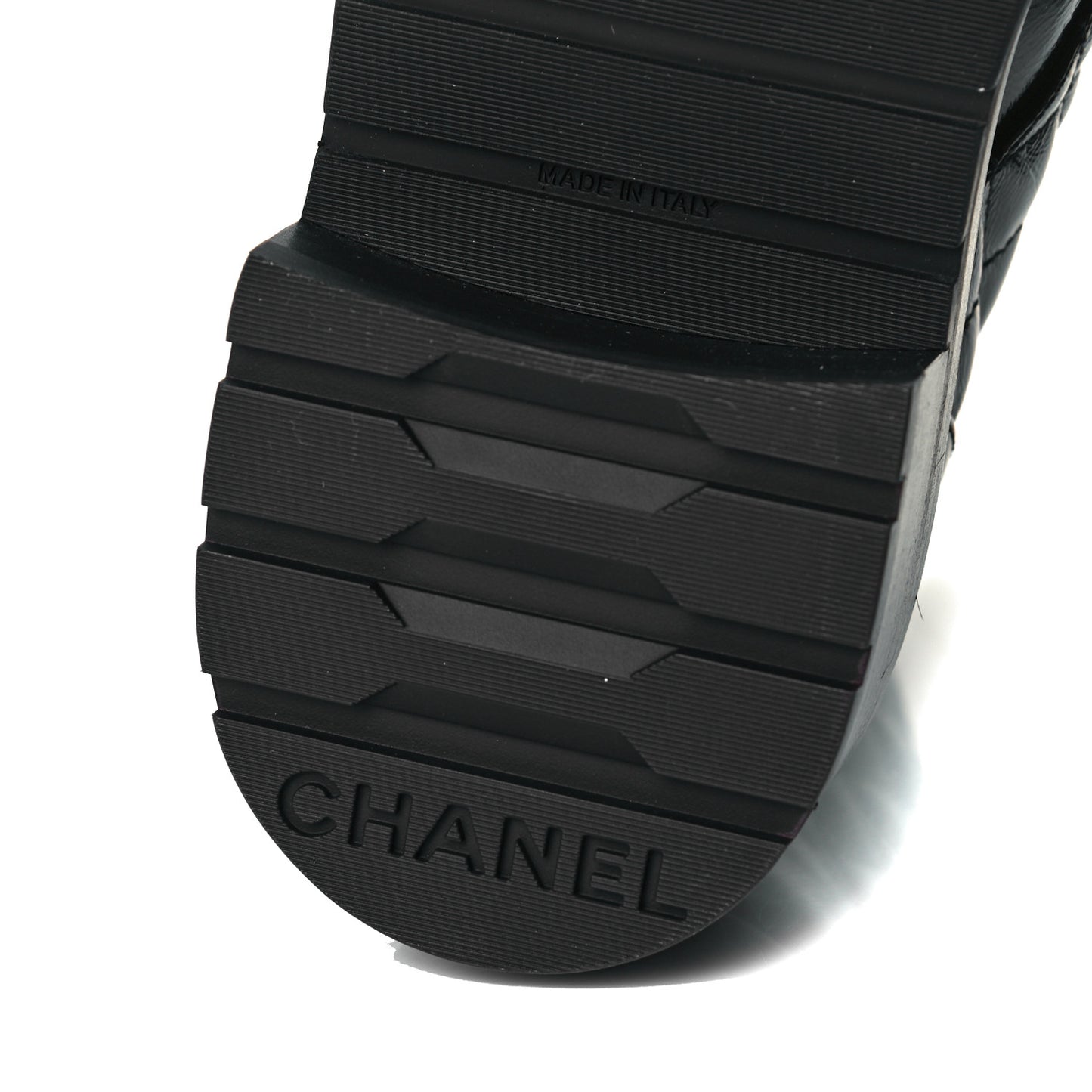 Shiny Calfskin Quilted Lace Up Combat Boots 39 Black