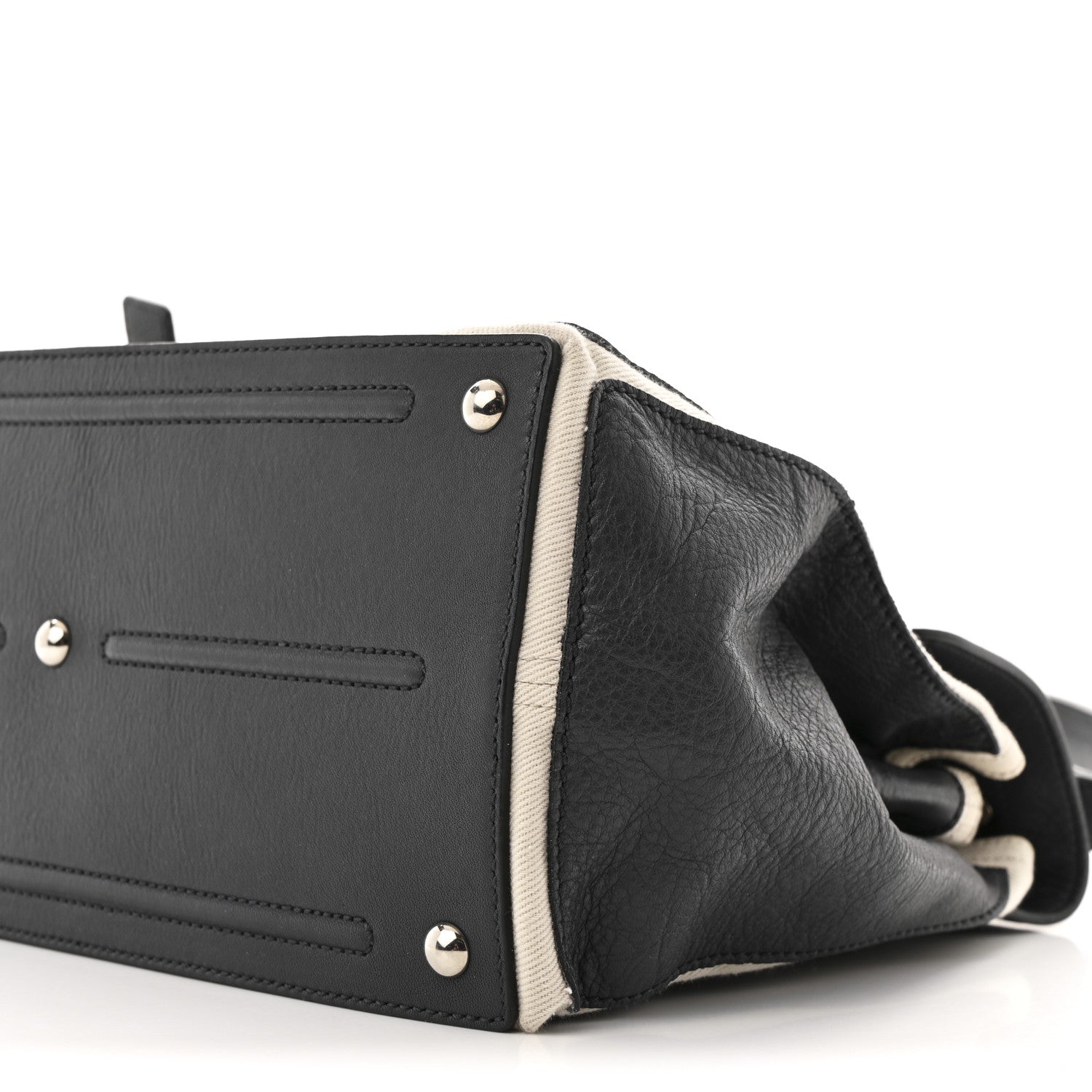 Saint Laurent Calfskin Canvas Large Muse Two Grey 1742679