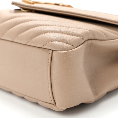 Saint Laurent Sheepskin Matelasse Chevron Monogram Medium College Bag Dark Beige 10 of 10