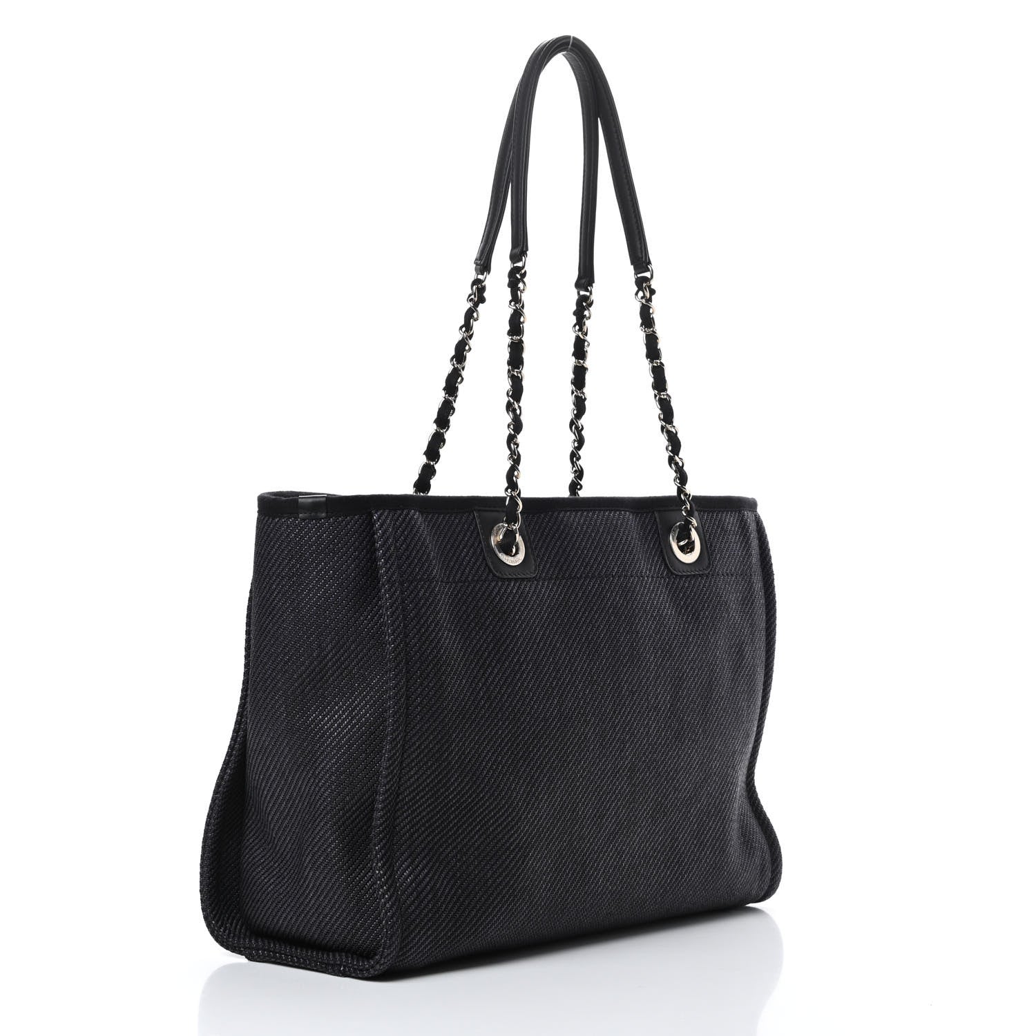Chanel Mixed Fibers Calfskin Small Deauville Tote Black 3 of 12