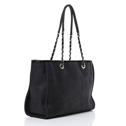 Chanel Mixed Fibers Calfskin Small Deauville Tote Black 3 of 12