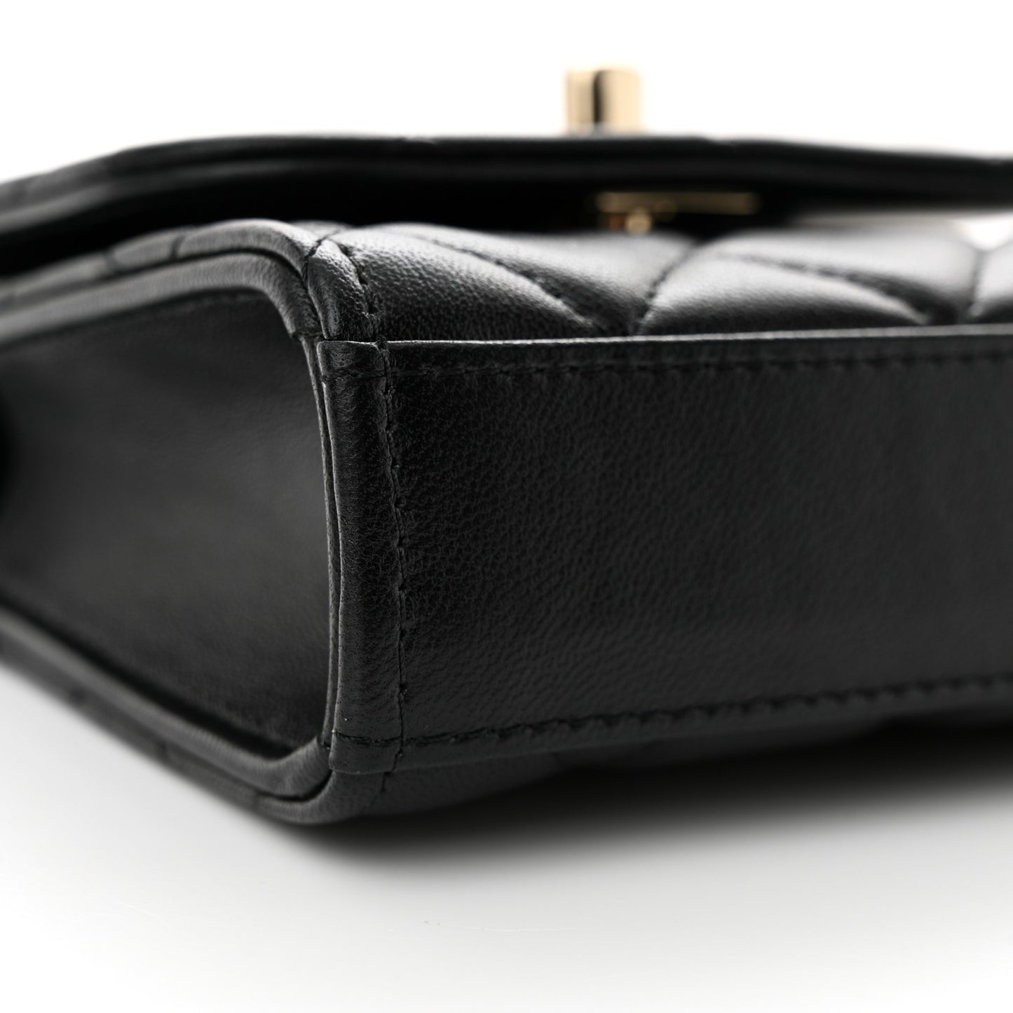 Lambskin Quilted Mini Trendy CC Chain Wallet Black