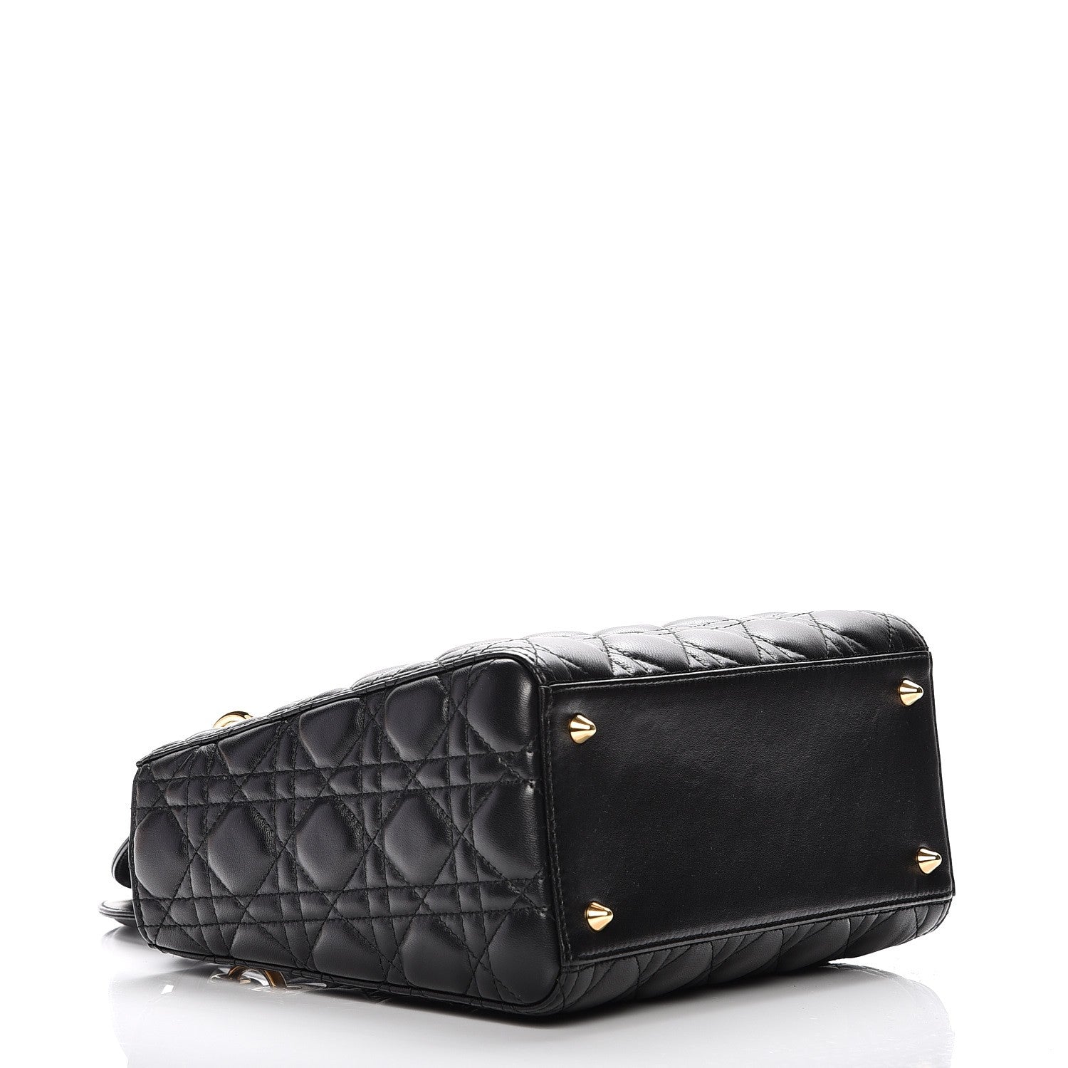 Christian Dior Lambskin Cannage Medium Lady Dior Black 10 of 16