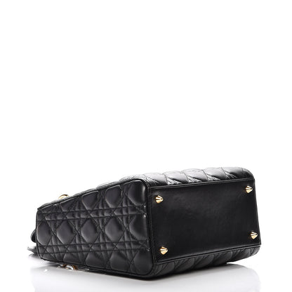 Christian Dior Lambskin Cannage Medium Lady Dior Black 10 of 16