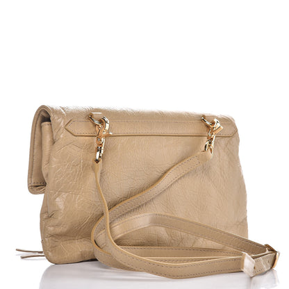 Balenciaga Agneau Classic Gold Hardware Mini Envelope Strap Clutch Beige Sable 3 of 8