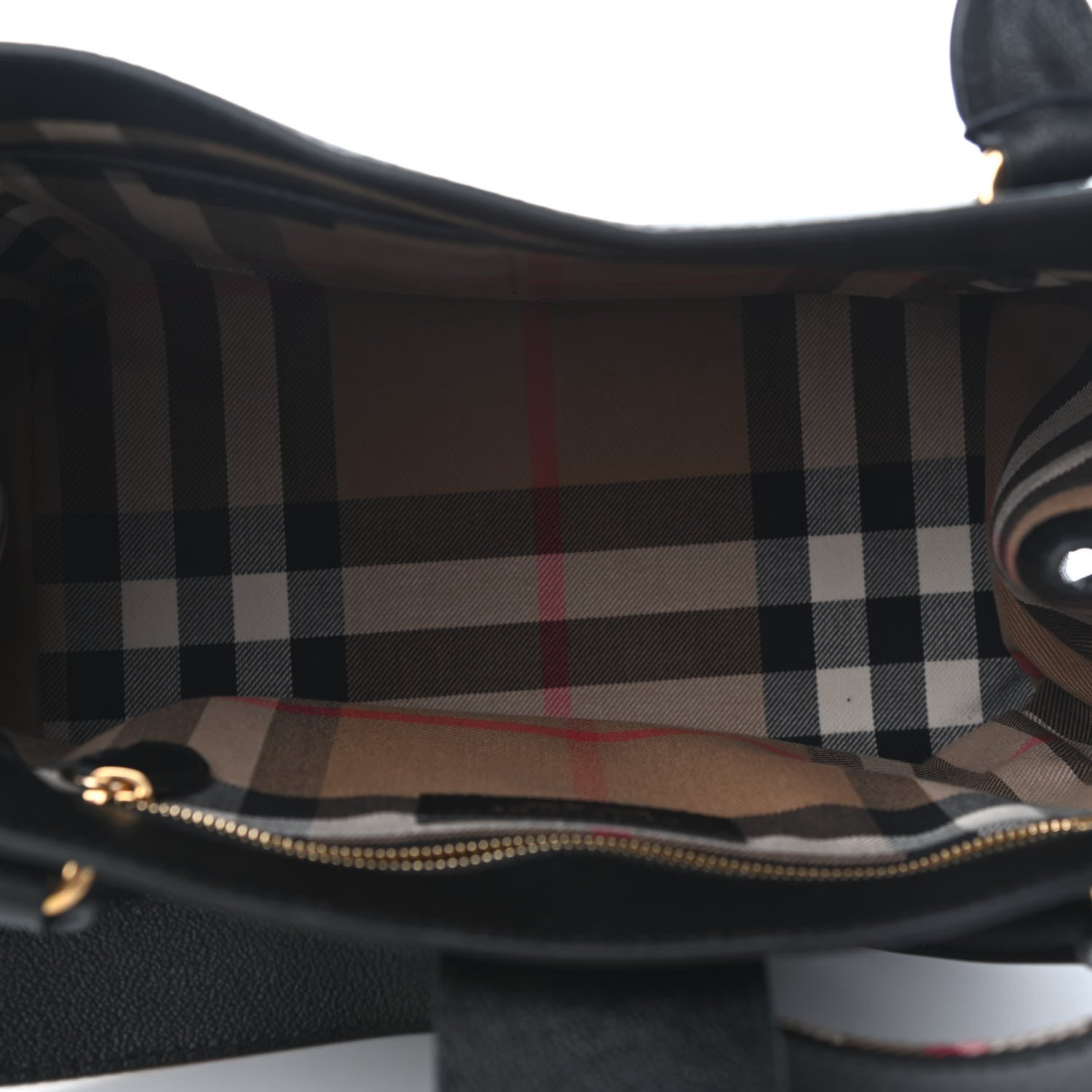 Burberry Soft Grain Calfskin Medium Buckle Tote Black 5 of 9
