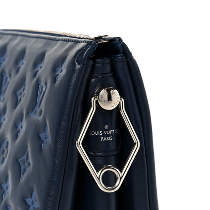 Louis Vuitton Lambskin Embossed Monogram Coussin PM Navy 9 of 12