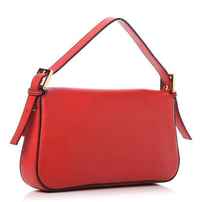 Fendi Vitello Flamingo Enamel Interchangeable Strap Baguette Red 3 of 9