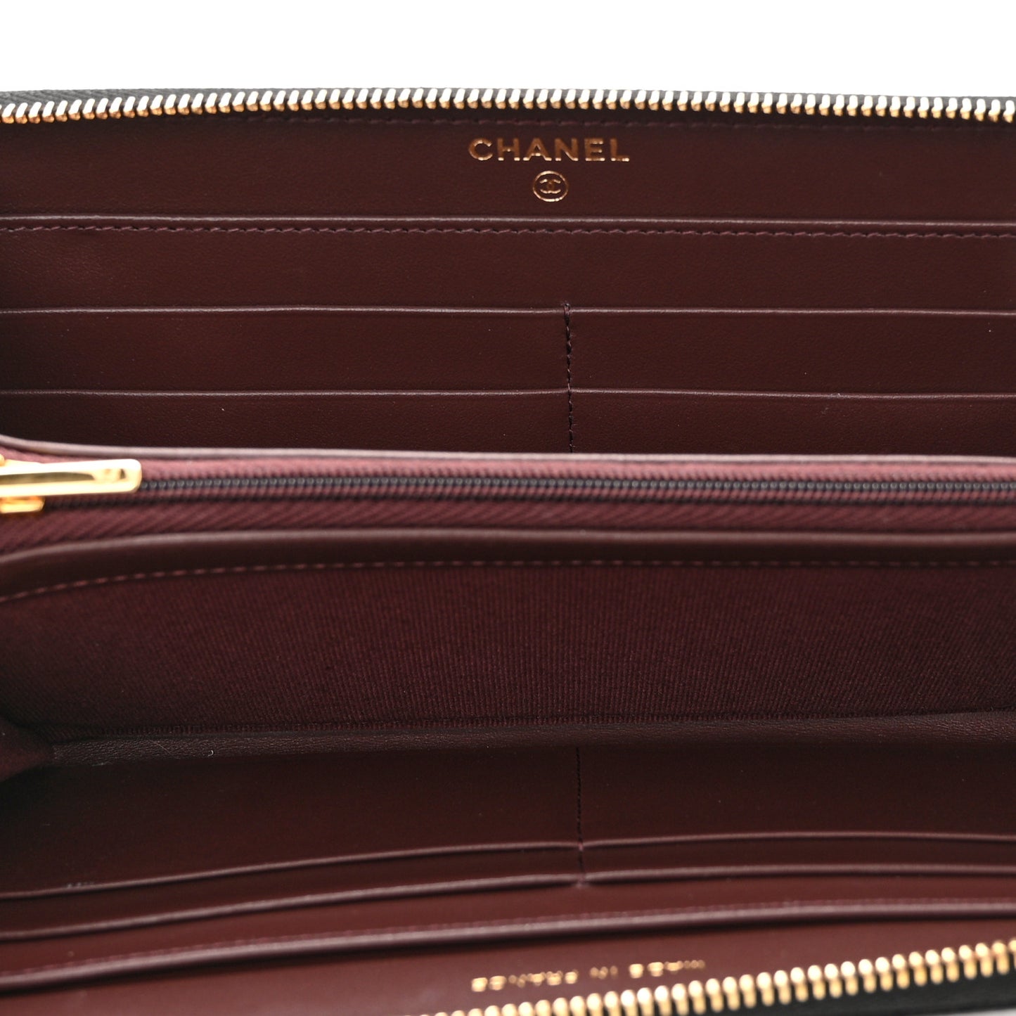 Caviar Quilted Large Gusset Zip Around Wallet Black