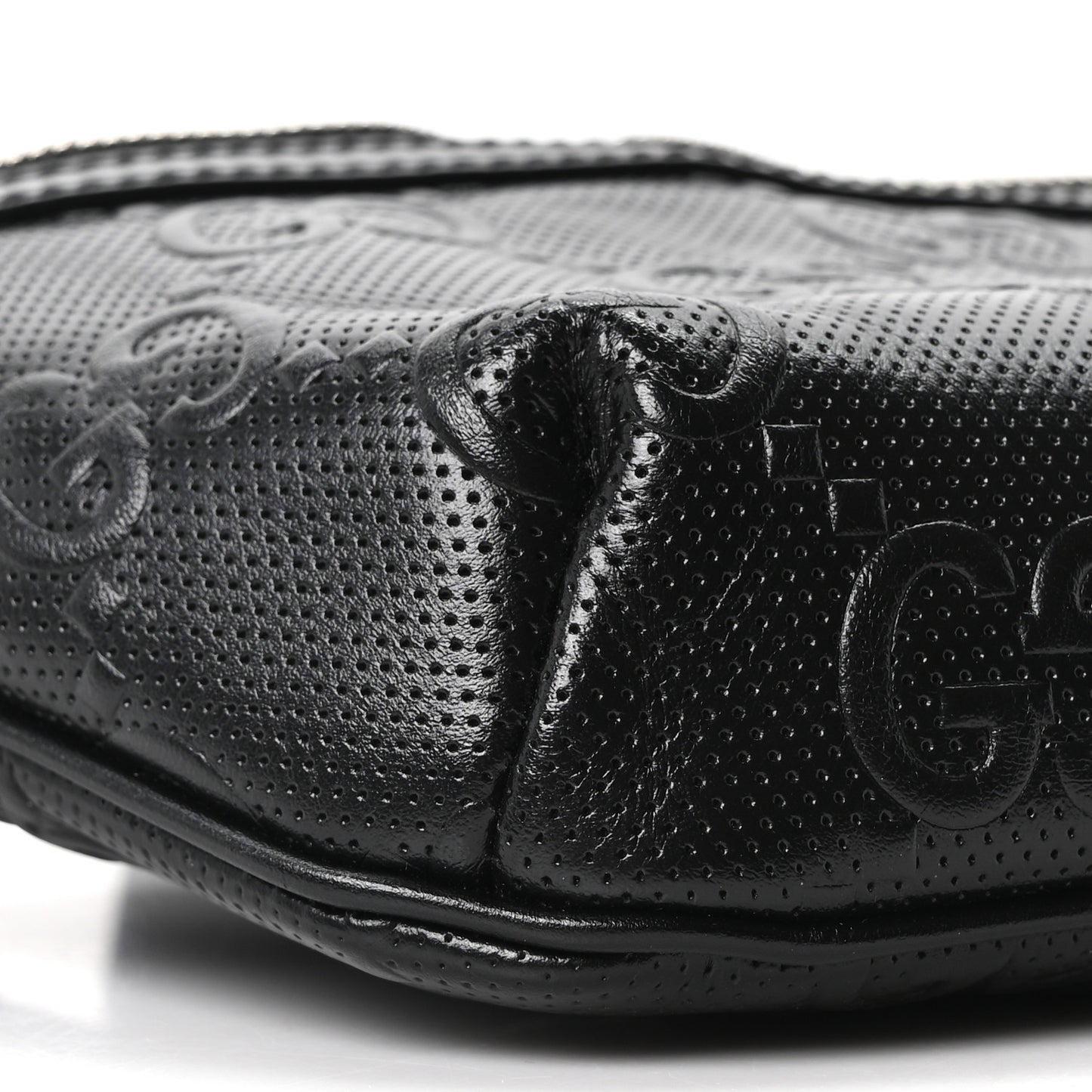 Calfskin GG Tennis Embossed Belt Bag Black