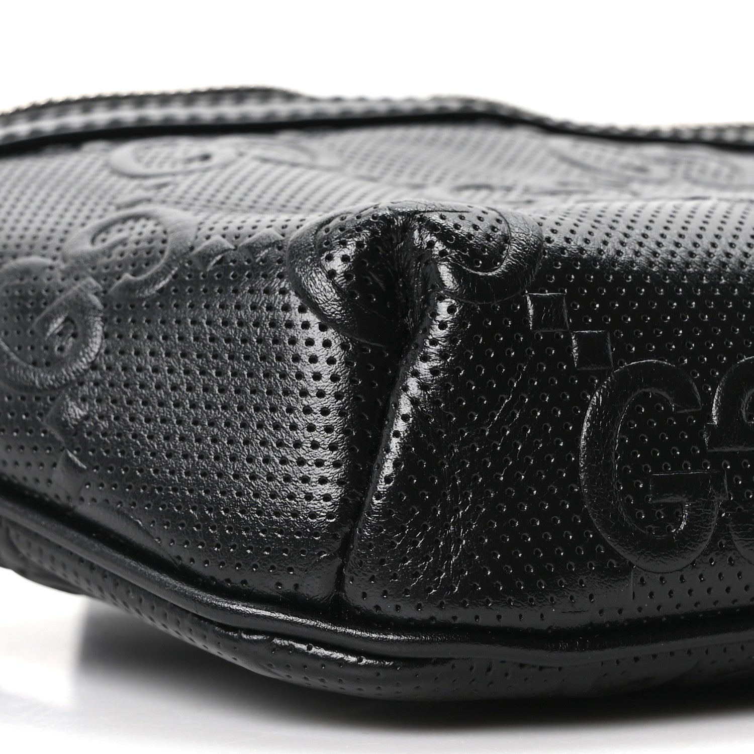 Gucci Calfskin GG Tennis Embossed Belt Bag Black 17 of 19