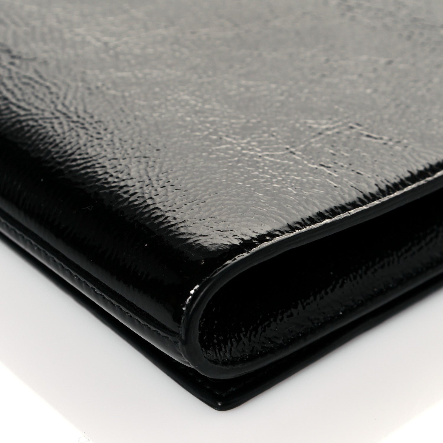 Saint Laurent Textured Patent Monogram Large Belle De Jour Clutch Black 10 of 10