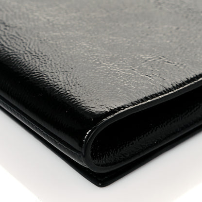 Saint Laurent Textured Patent Monogram Large Belle De Jour Clutch Black 10 of 10