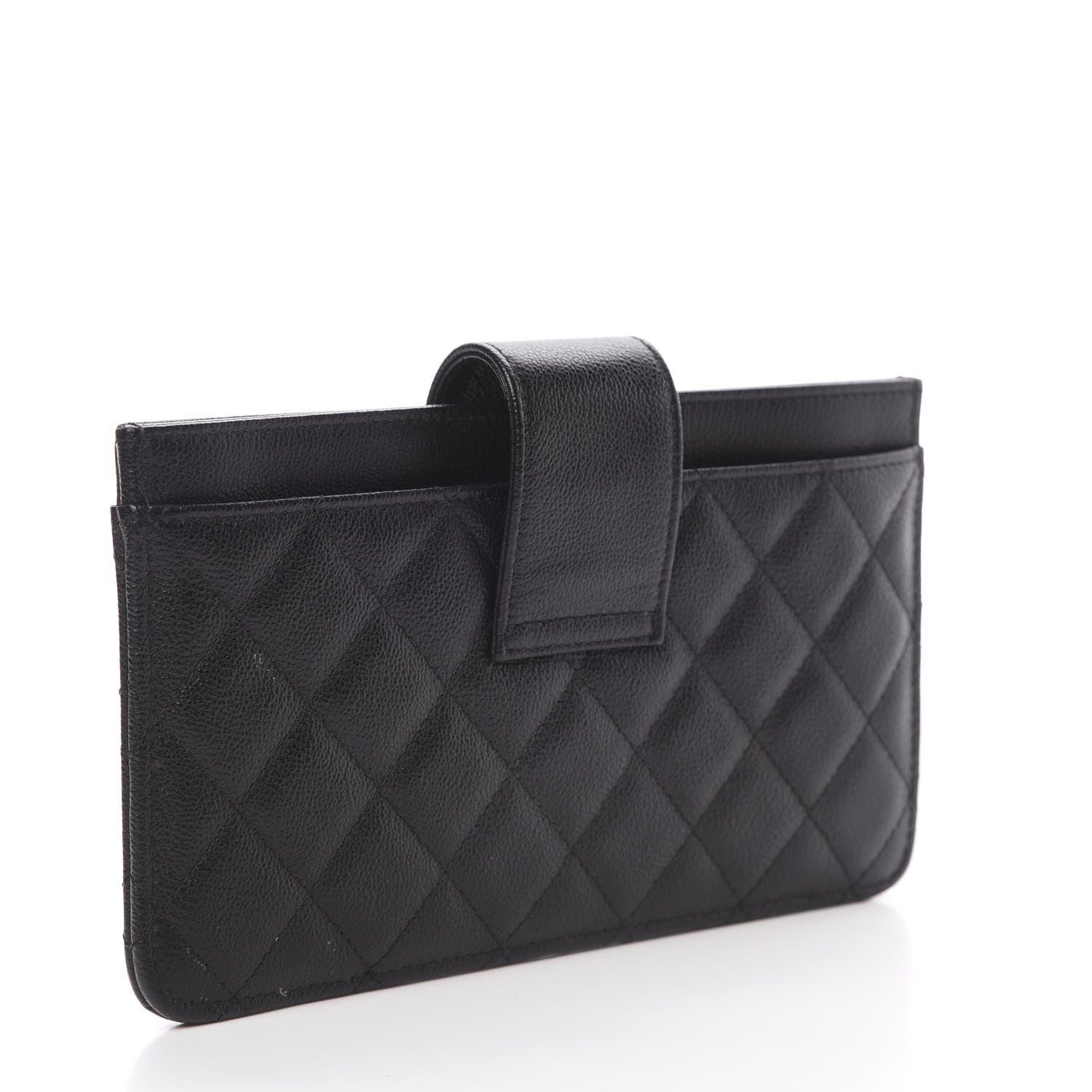 Chanel Caviar Quilted CC Box Strap Pouch Black 4 of 11