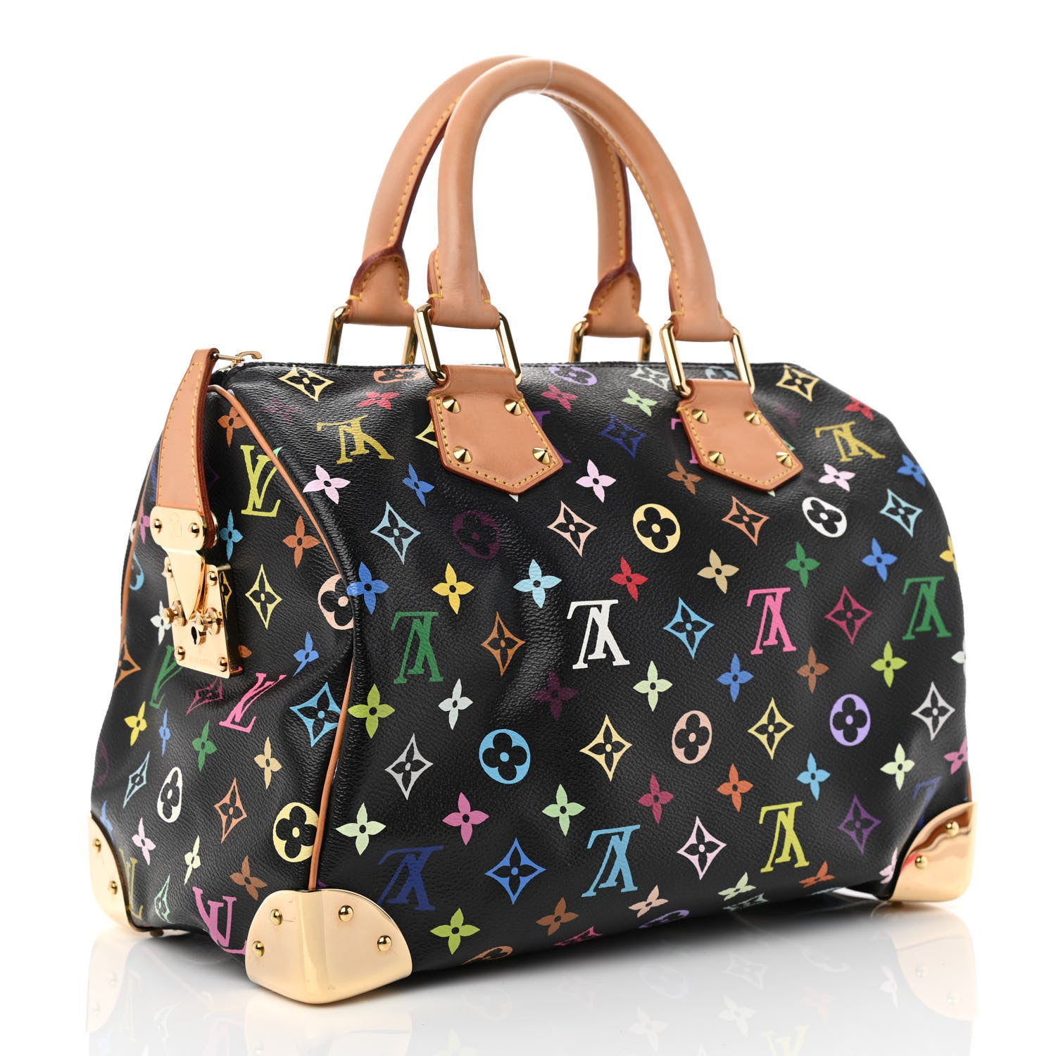 Louis Vuitton Monogram Multicolor Speedy 30 Black 3 of 8