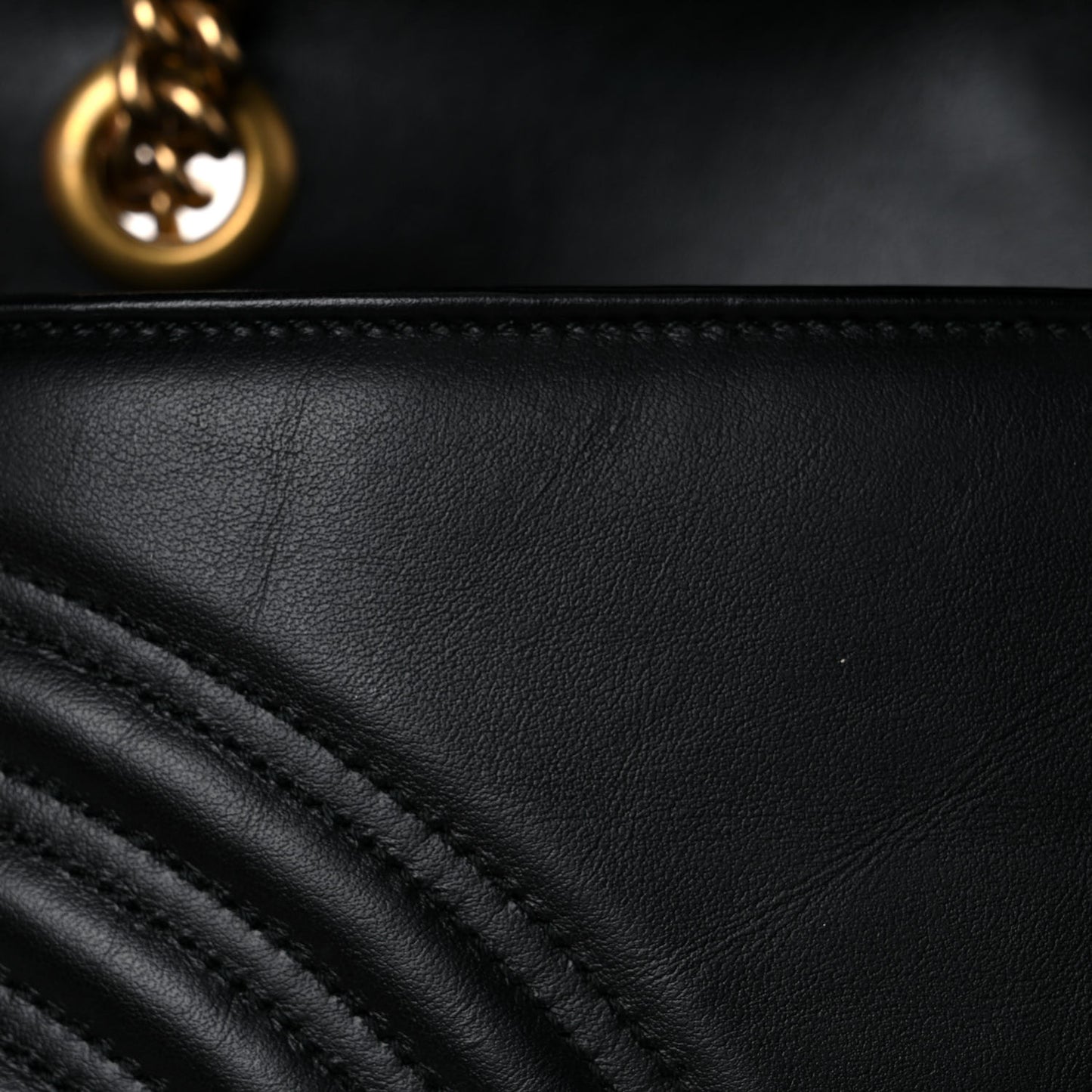 Calfskin Matelasse Small GG Marmont Shoulder Bag Black