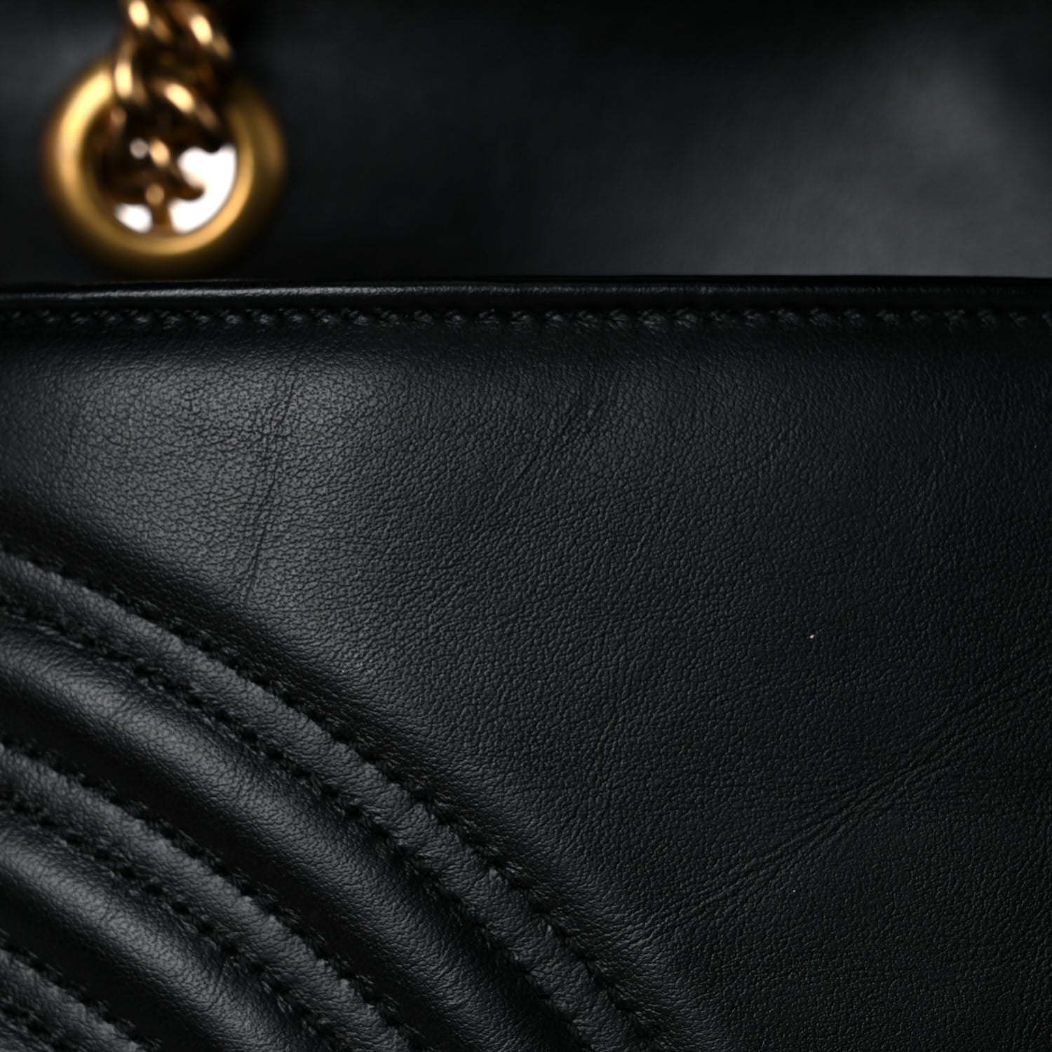 Gucci Calfskin Matelasse Small GG Marmont Shoulder Bag Black 16 of 20