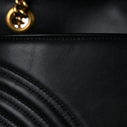 Gucci Calfskin Matelasse Small GG Marmont Shoulder Bag Black 16 of 20