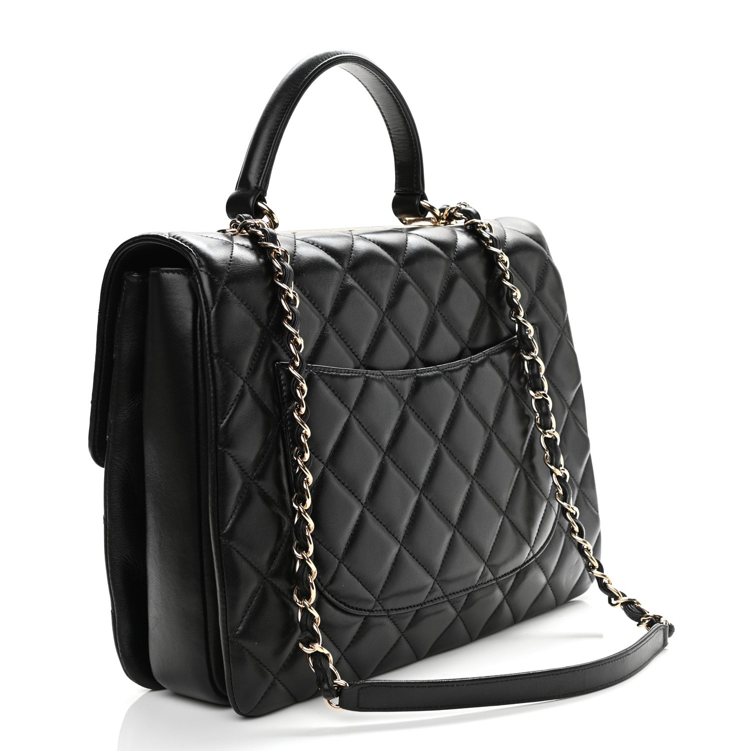 Chanel Lambskin Quilted Large Trendy CC Dual Handle Flap Bag Black 3 of 11