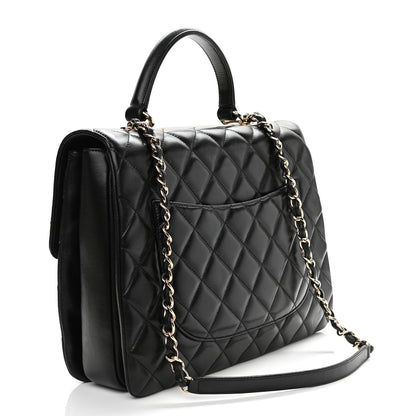 Chanel Lambskin Quilted Large Trendy CC Dual Handle Flap Bag Black 3 of 11