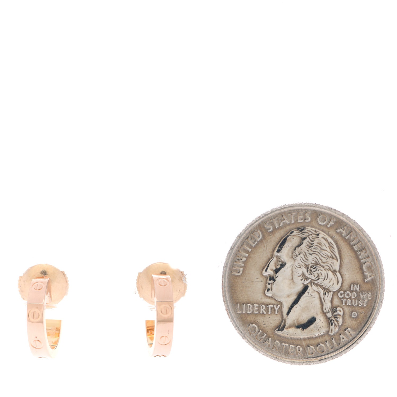 Cartier 18K Pink Gold Small LOVE Hoop Earrings 2 of 5