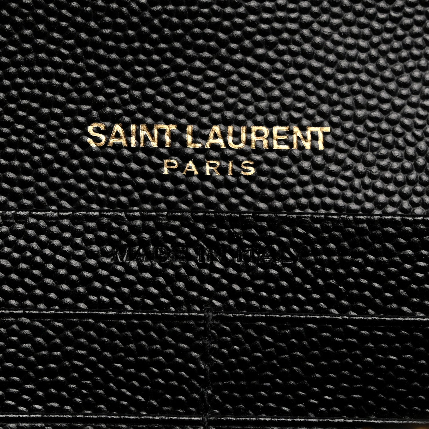 Saint Laurent Grain De Poudre Matelasse Chevron Monogram Chain Wallet Black 6 of 9