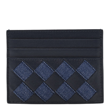 Bottega Veneta Nappa Denim Intrecciato Card Holder Abyss Indigo 1 of 8