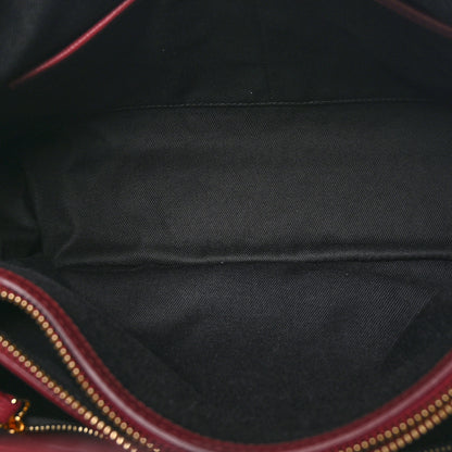 Burberry Grainy Calfskin House Check Medium Banner Tote Mahogany Red 6 of 9