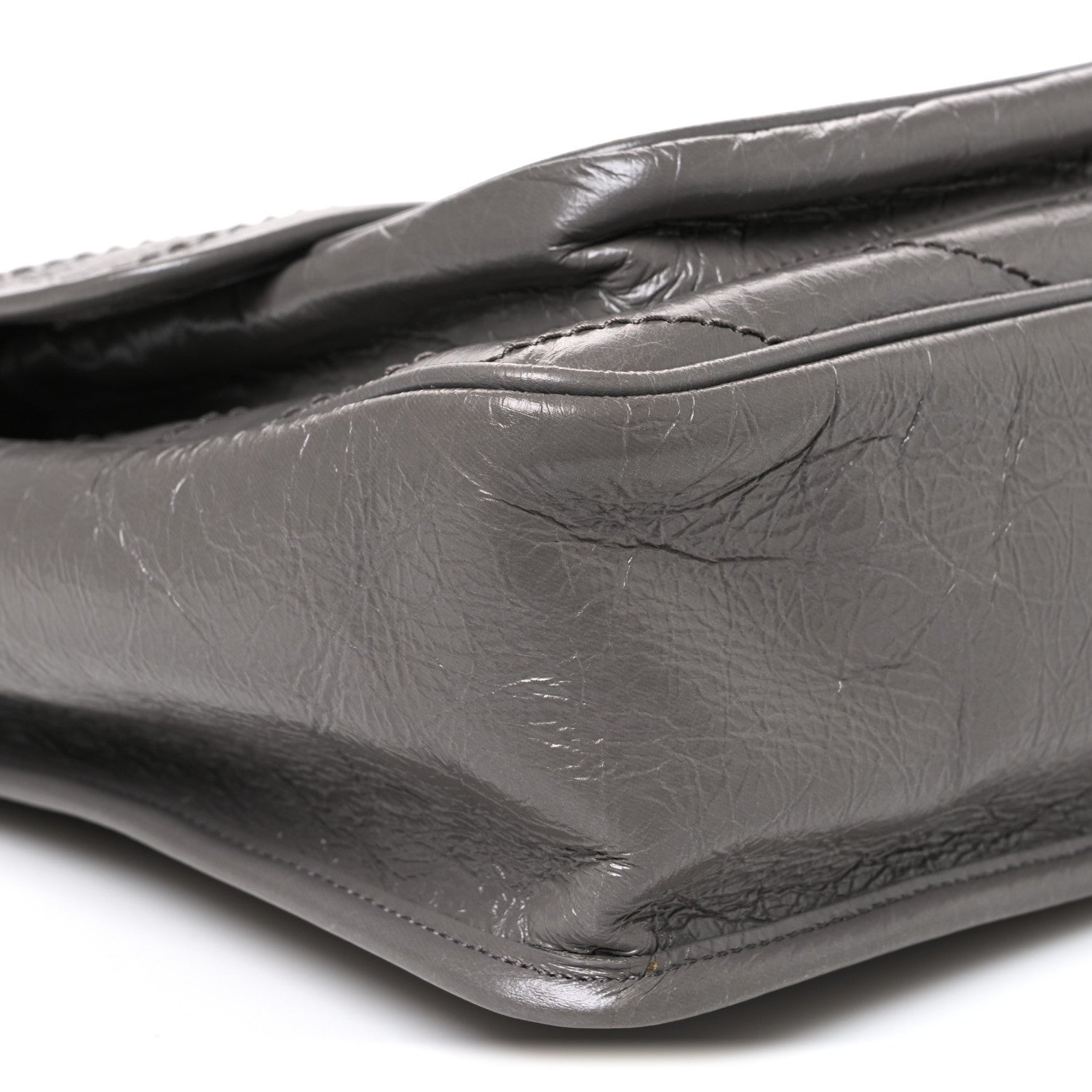 Saint Laurent Crinkled Calfskin Matelasse Monogram Large Niki Chain Satchel Fog 9 of 10