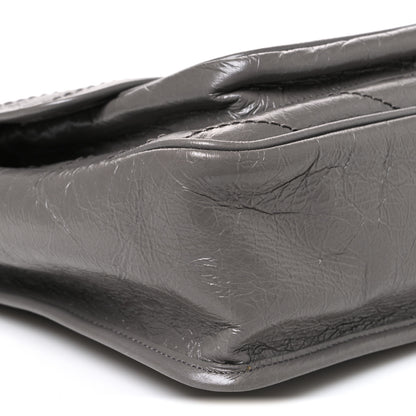 Saint Laurent Crinkled Calfskin Matelasse Monogram Large Niki Chain Satchel Fog 9 of 10