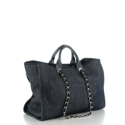 Chanel Canvas Large Deauville Tote Blue Orange 3 of 7