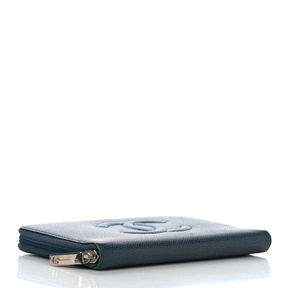 Chanel Caviar Large CC Timeless Zip Around Wallet Blue 4 of 13