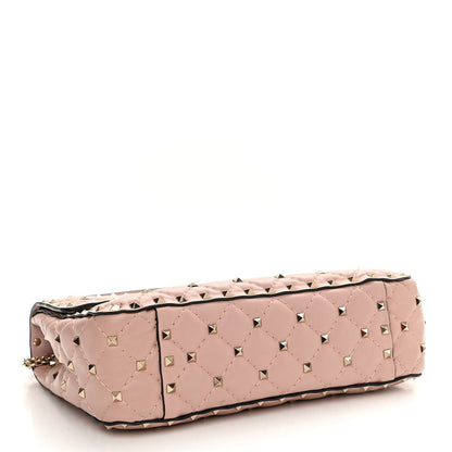 Valentino Garavani Lambskin Medium Rockstud Spike Shoulder Bag Poudre 4 of 15