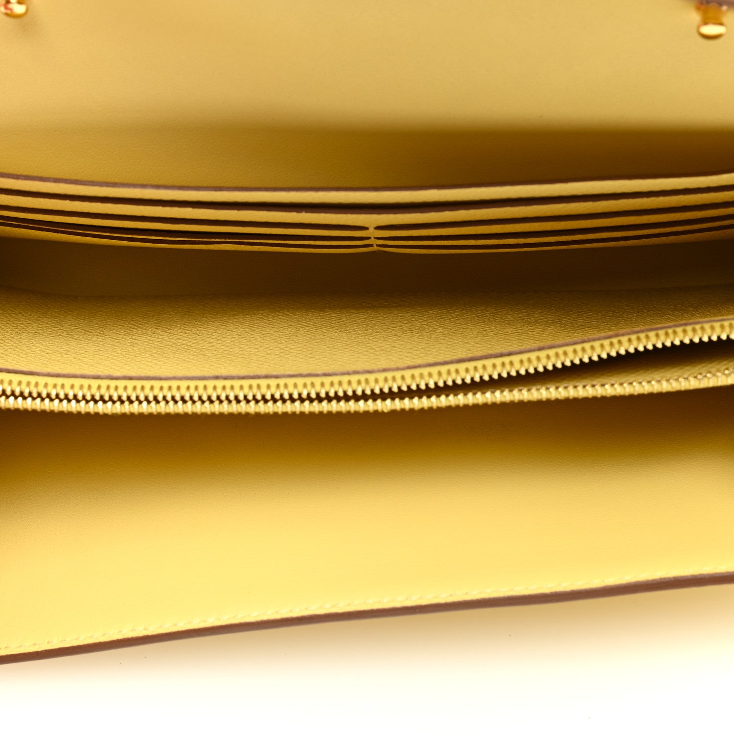 Hermes Epsom Constance Long Wallet To Go Wallet Jaune Poussin 4 of 10
