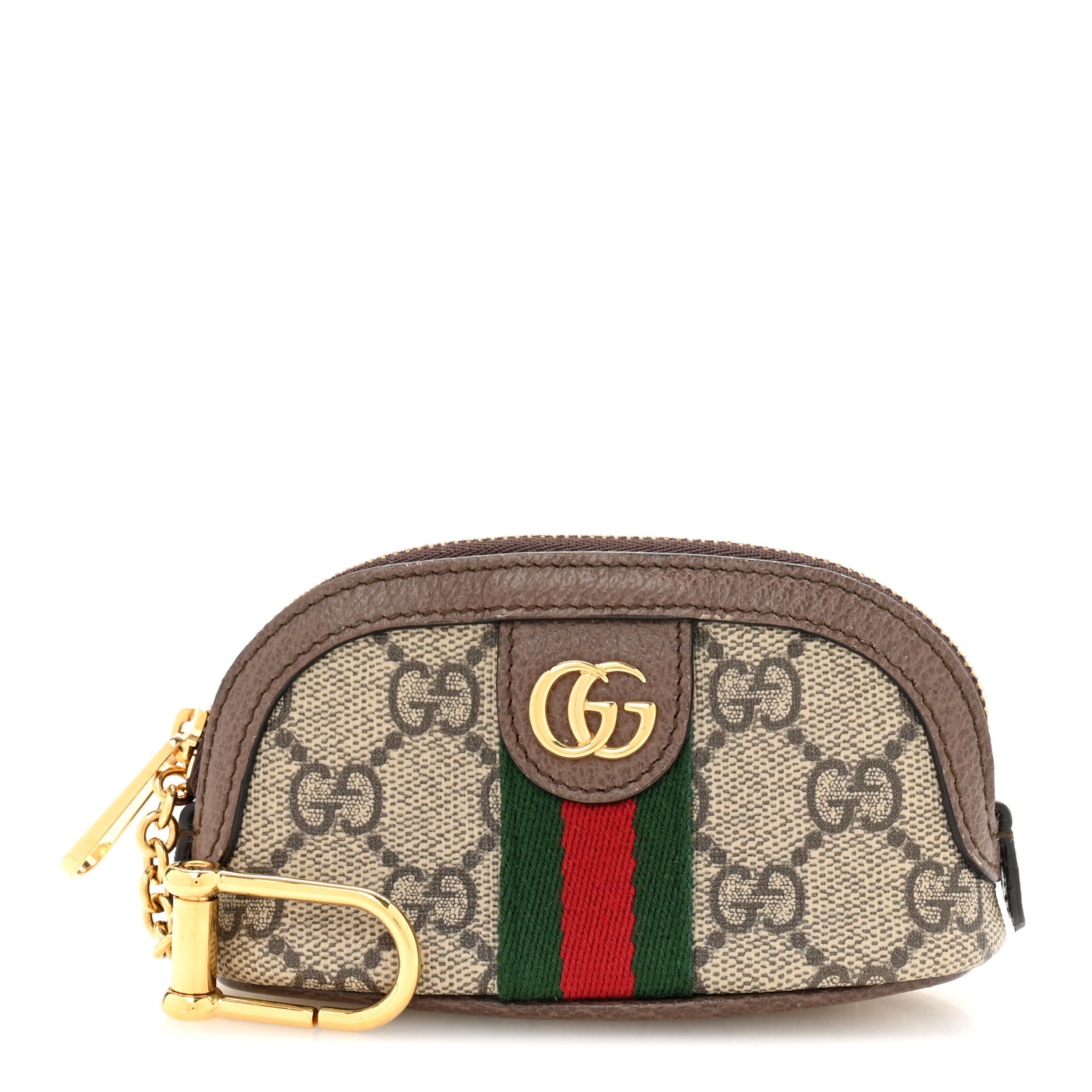 Gucci GG Supreme Monogram Web Ophidia Dome Key Pouch Beige New Acero 1 of 9