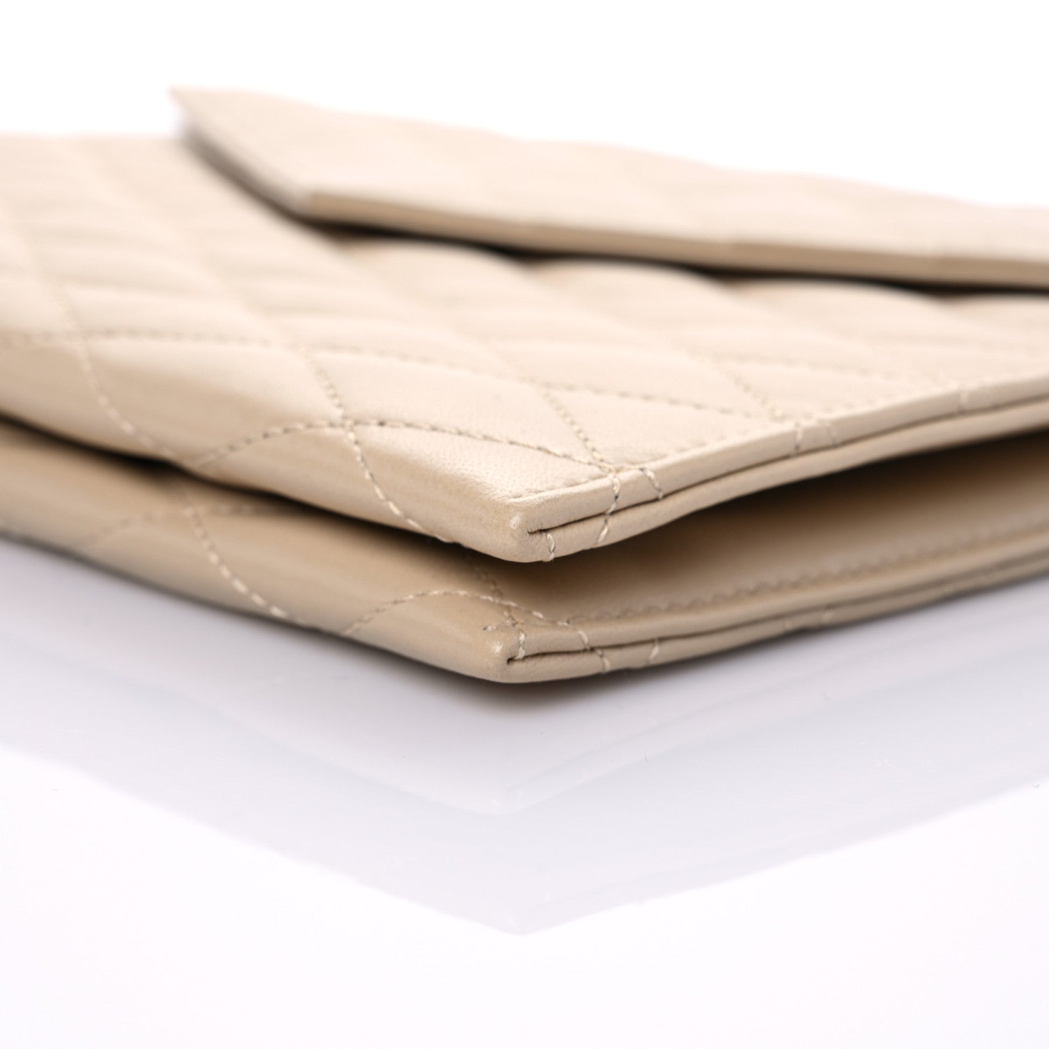 Saint Laurent Lambskin Quilted Envelope Clutch Beige 10 of 11