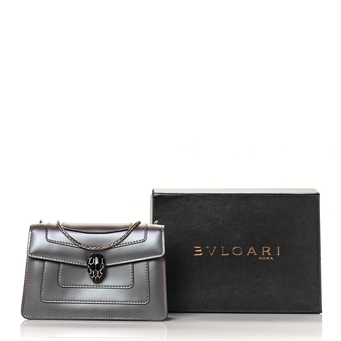 Iridescent Calfskin Serpenti Forever Crossbody Bag Purple