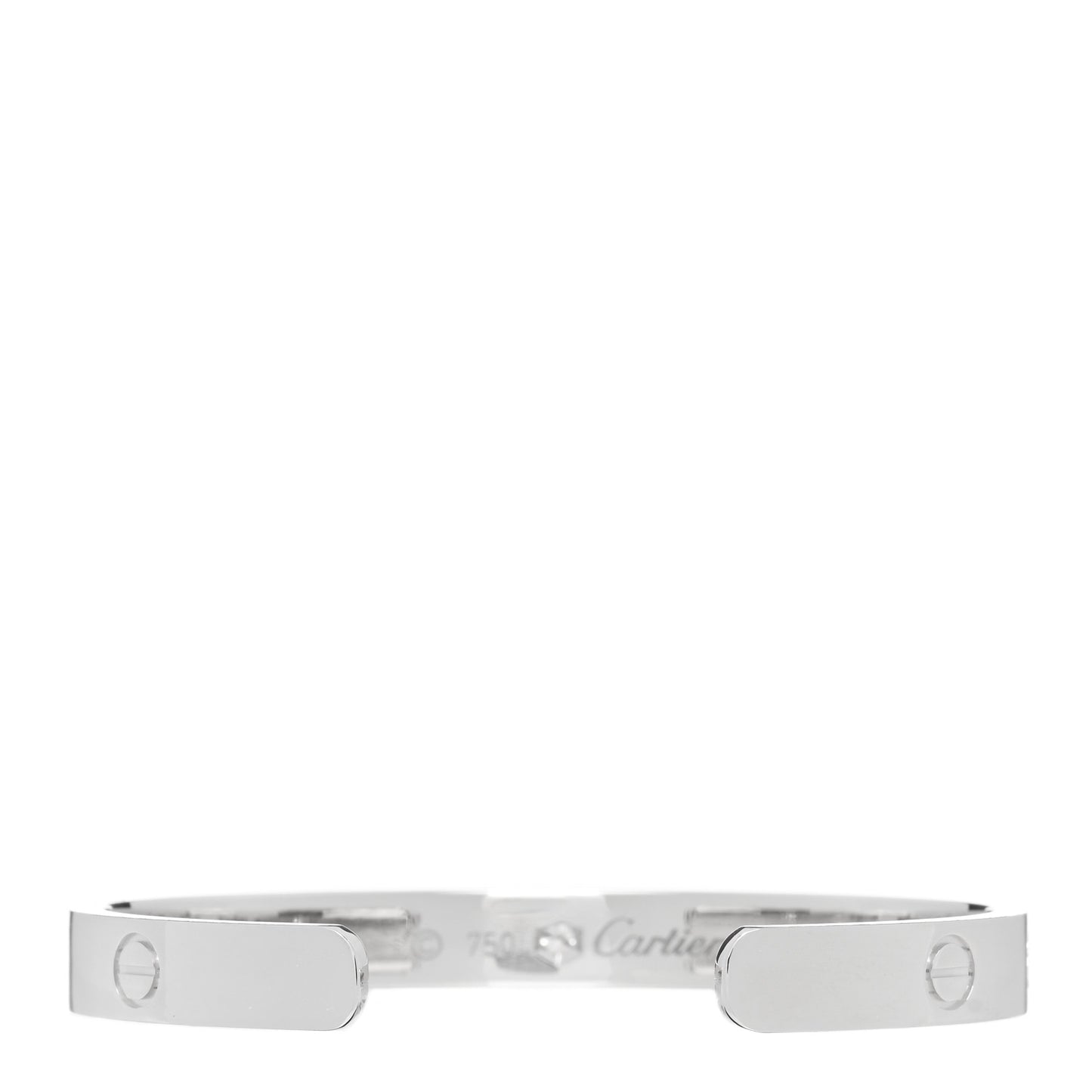 18K White Gold 1 Diamond LOVE Cuff Bracelet 16
