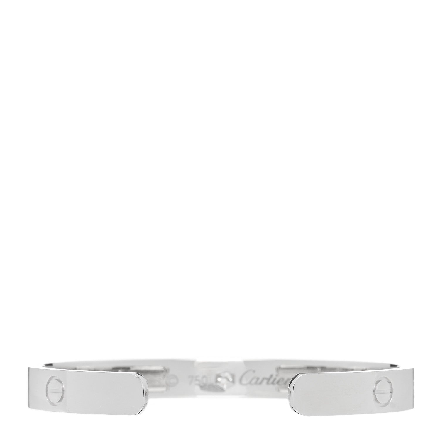 Cartier 18K White Gold 1 Diamond LOVE Cuff Bracelet 16 2 of 3