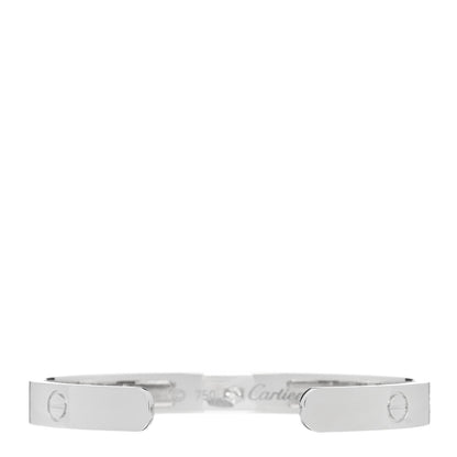Cartier 18K White Gold 1 Diamond LOVE Cuff Bracelet 16 2 of 3