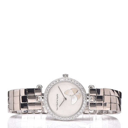 Van Cleef & Arpels 18K White Gold Diamond Bezel Mother of Pearl 28mm Lady Arpels Papillon Quartz Watch 3 of 6
