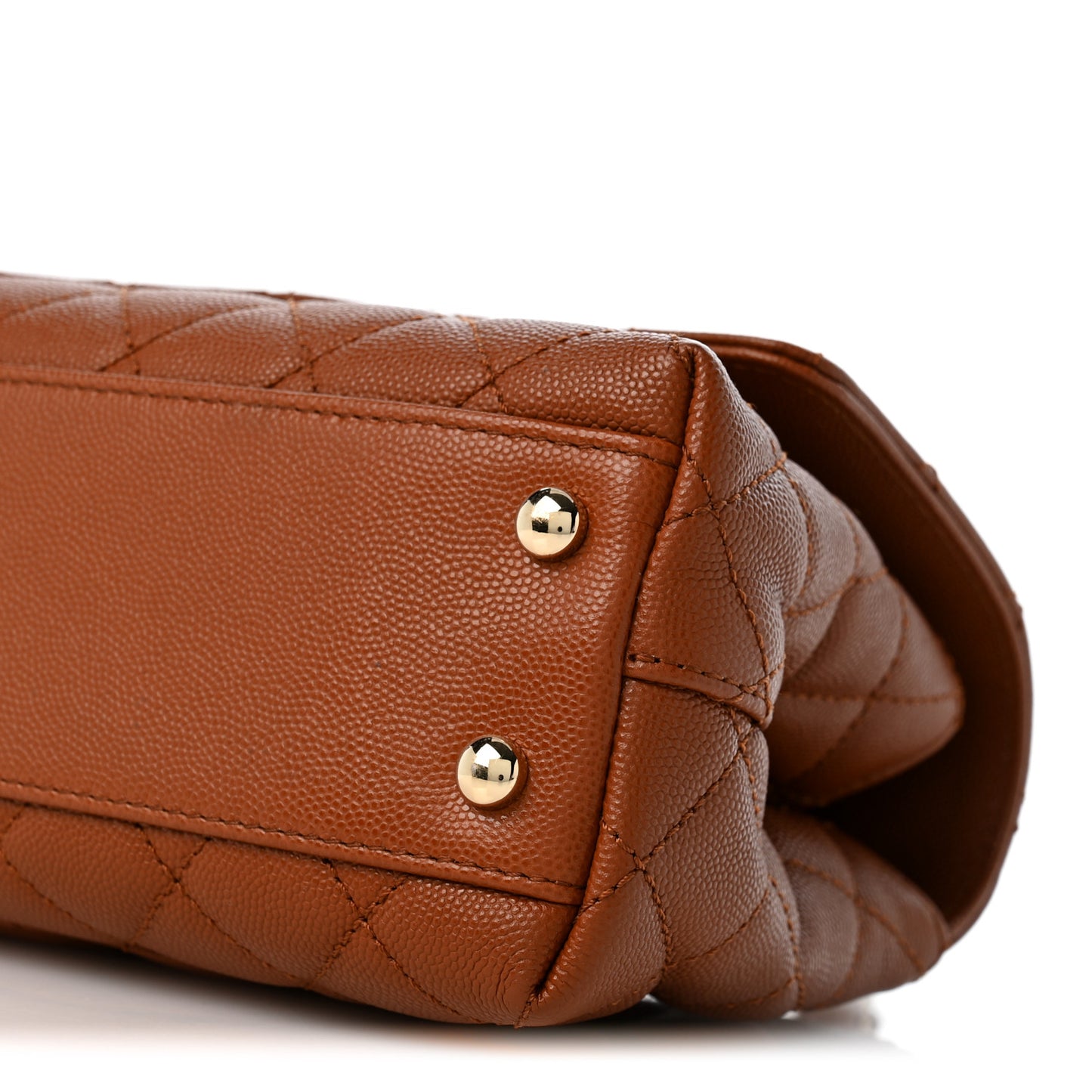 Caviar Quilted Mini Coco Chain Handle Flap Brown