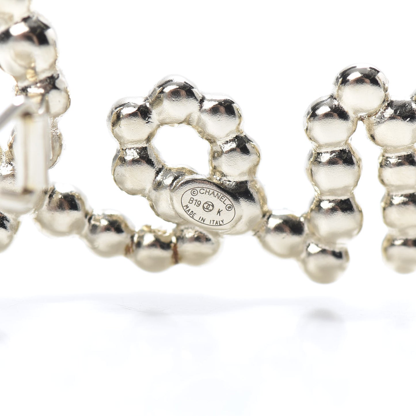 Metal Glass Swirling Pearls Hair Clip Gold